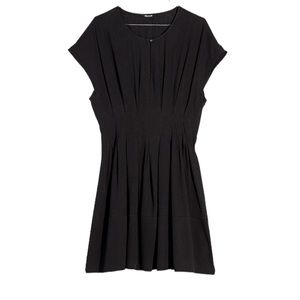 Madewell The Lucie Pleated Mini Dress in True Black